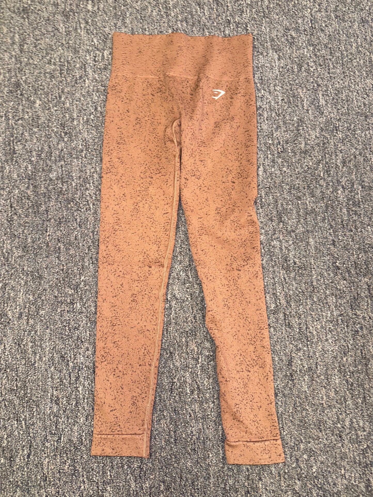 Gymshark (XS) Brown//Tan Sporty Spec Pattern Leggings
