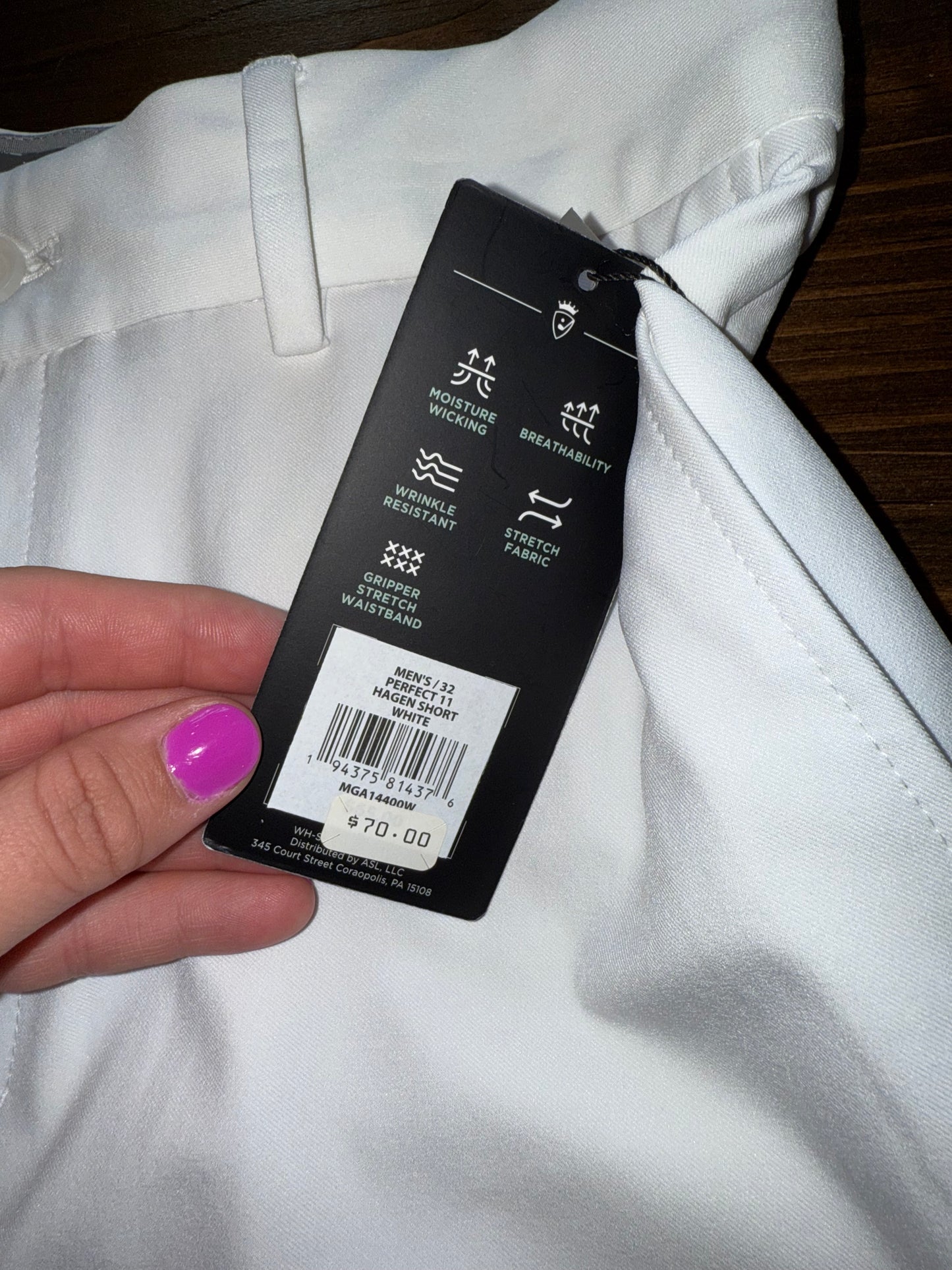 NWT Walter Hagen (32) Brand New White Perfect 11 Collection Shorts
