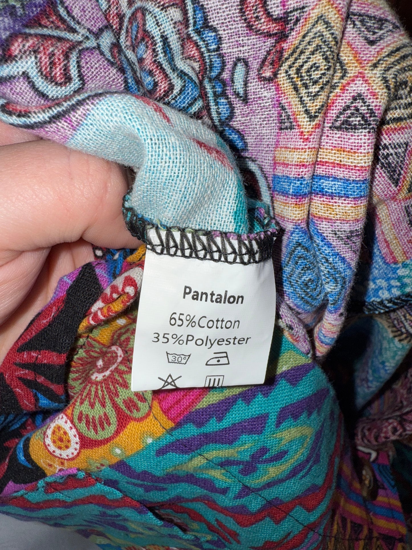 (Large) Pattern Colorful Boho Overalls