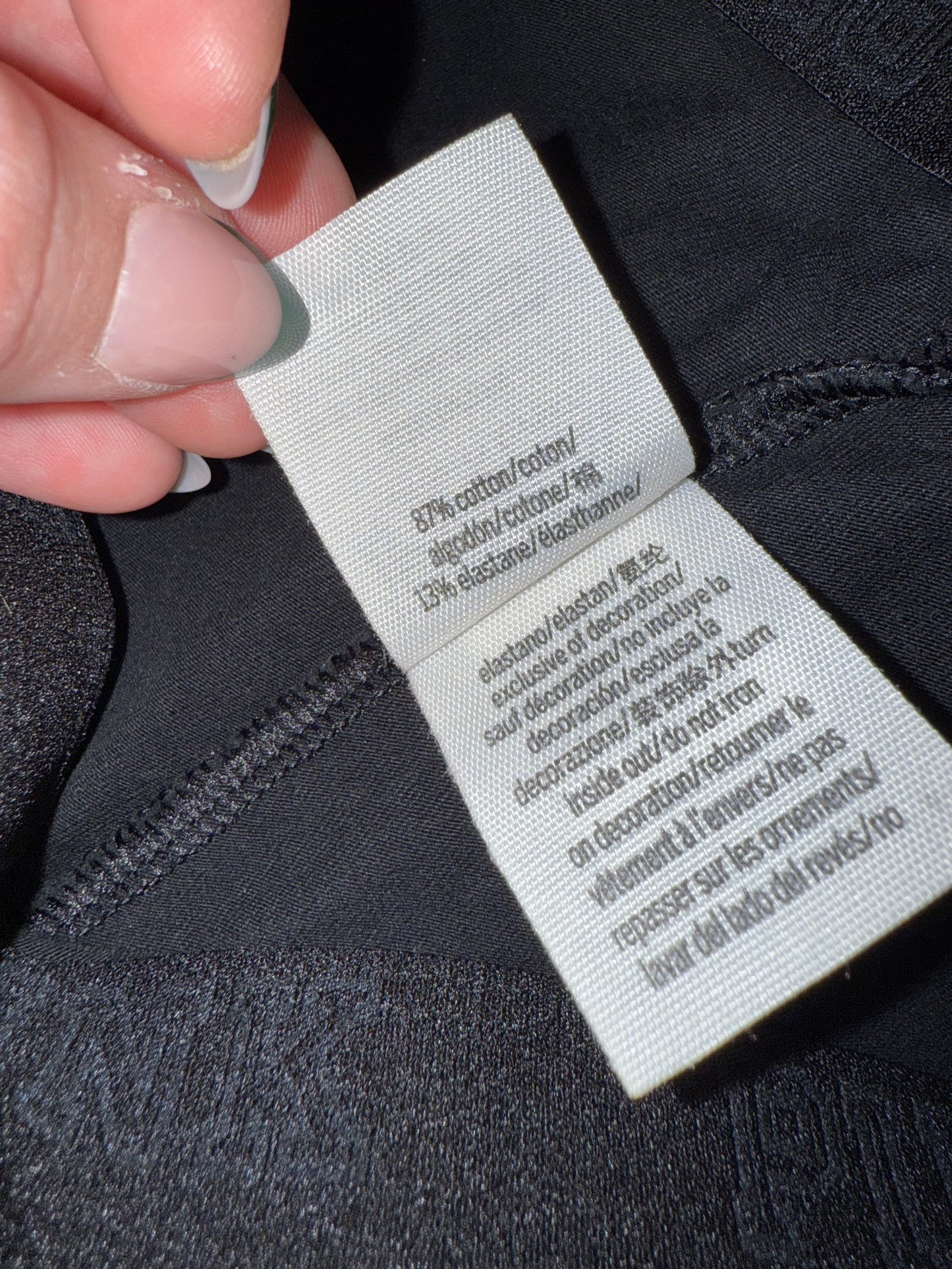 PINK Victoria's Secret (Medium) Black Cropped Leggings with Rhinestone Leg