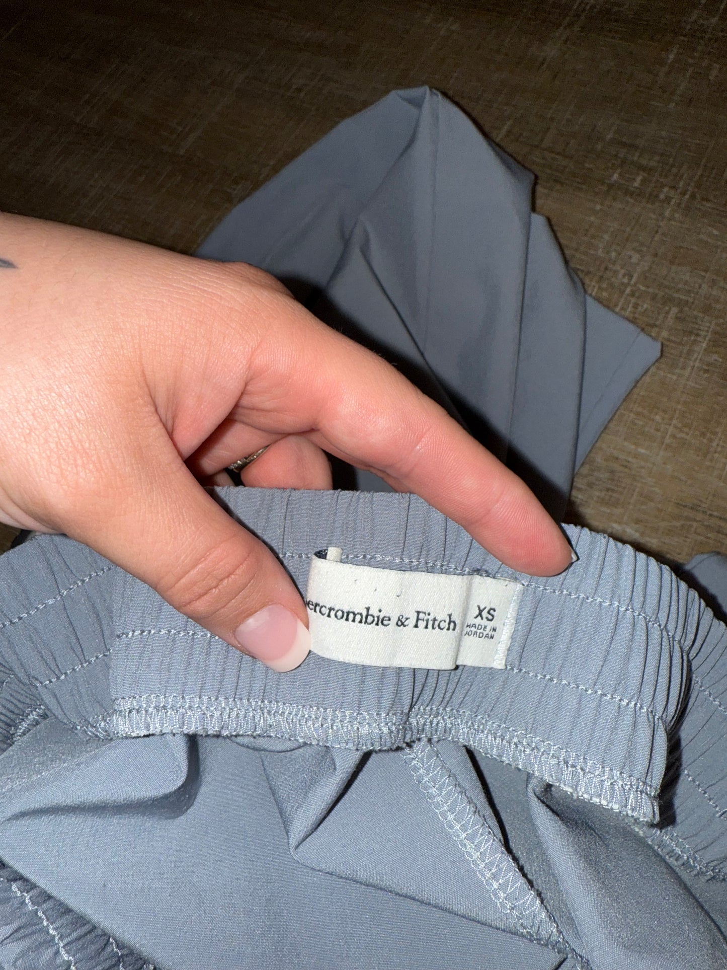 Abercrombie & Fitch (XS) Grey Lined Track Pants with Slit in Ankle