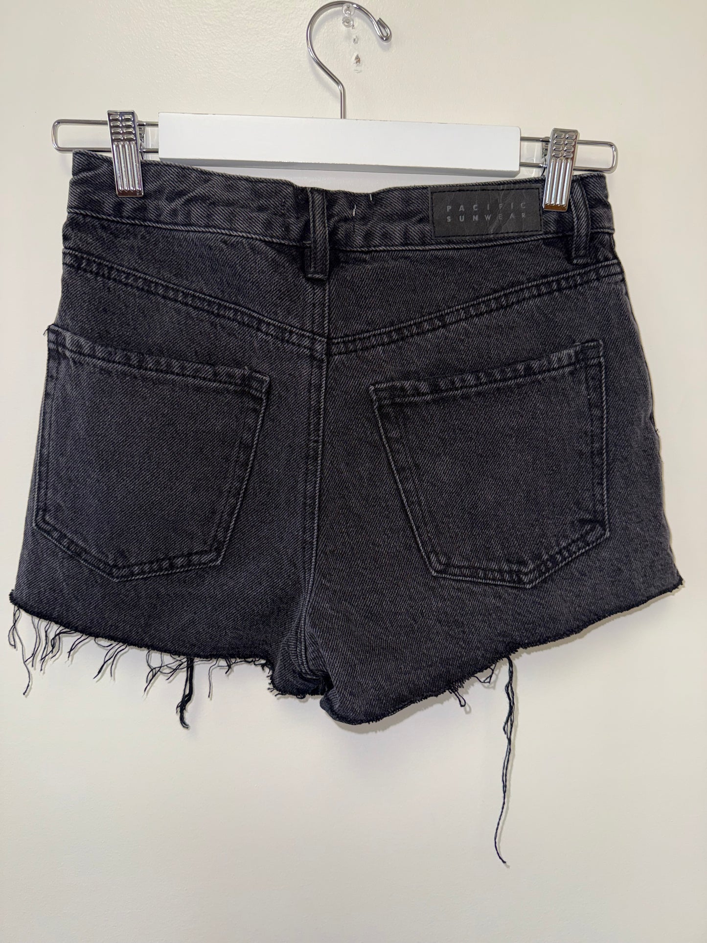 PacSun (26) Black Distressed Denim High Rise Festival Jean Shorts