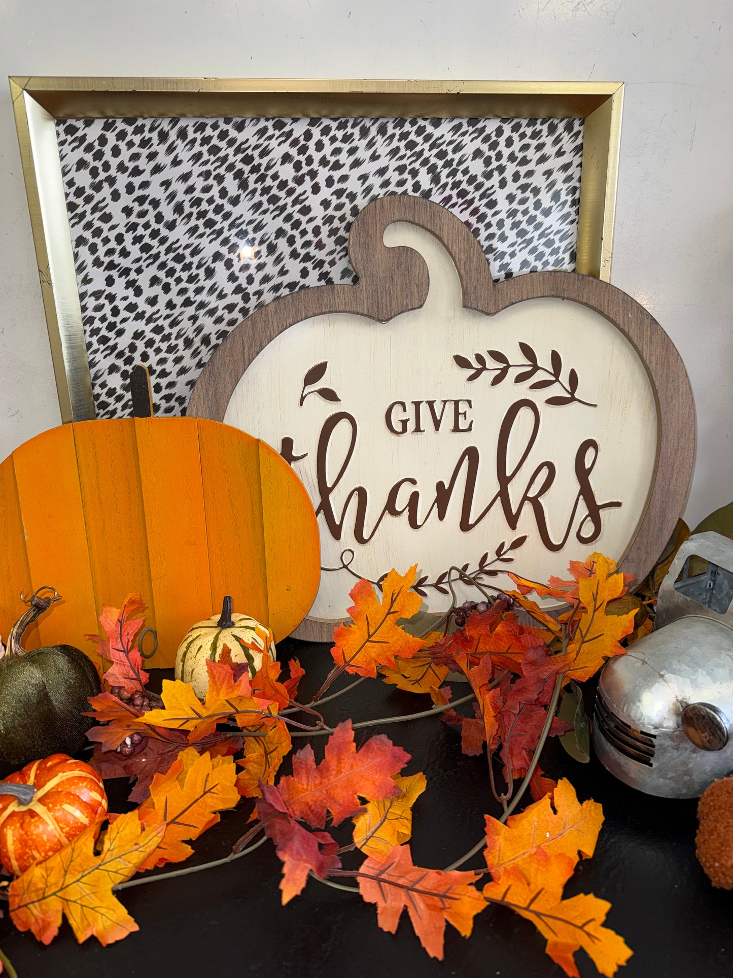 Orange Pumpkin Wooden Sign