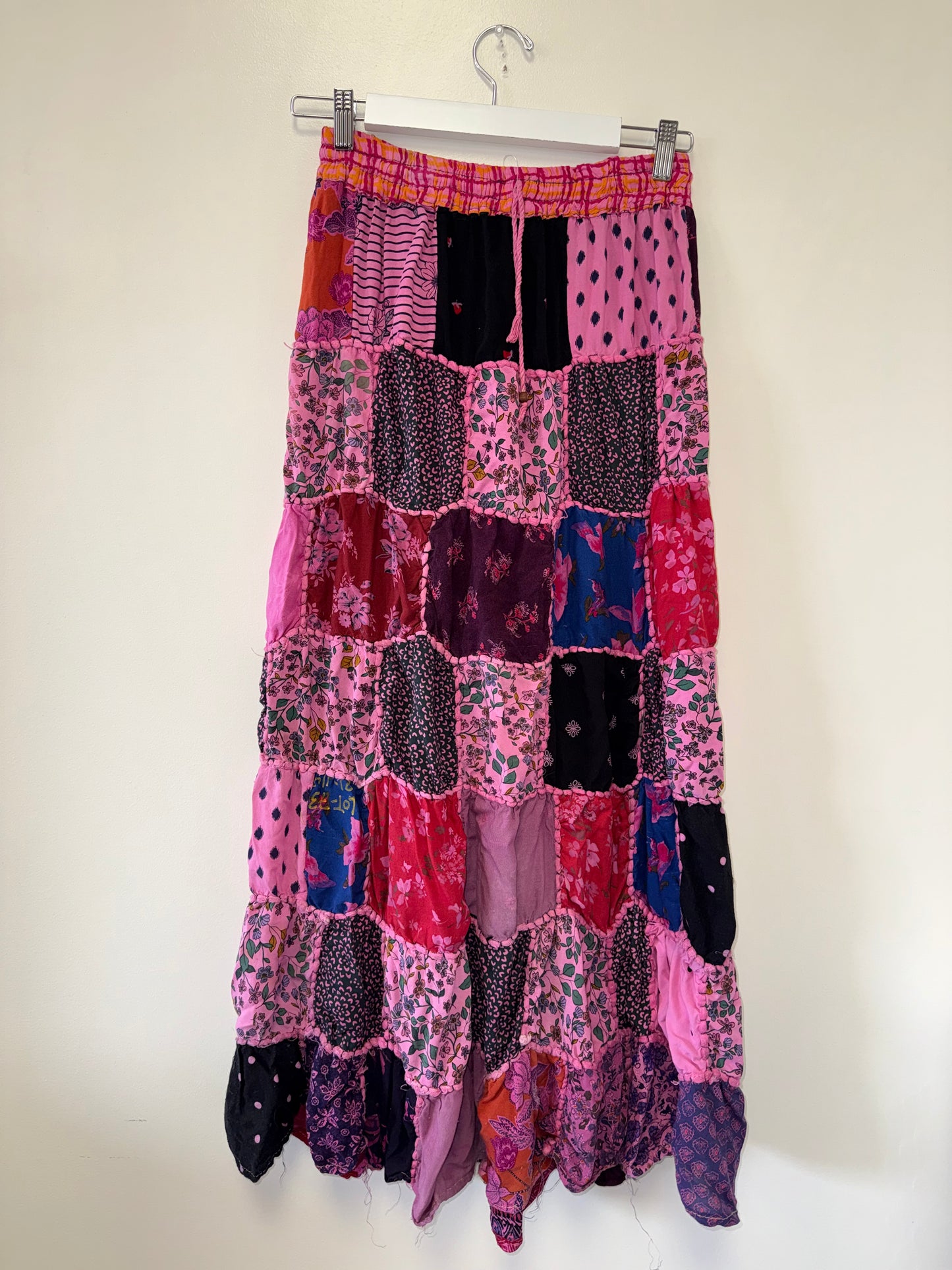 Vevez (Free Size) Boho Maxi Skirt with Floral Patchwork Pattern