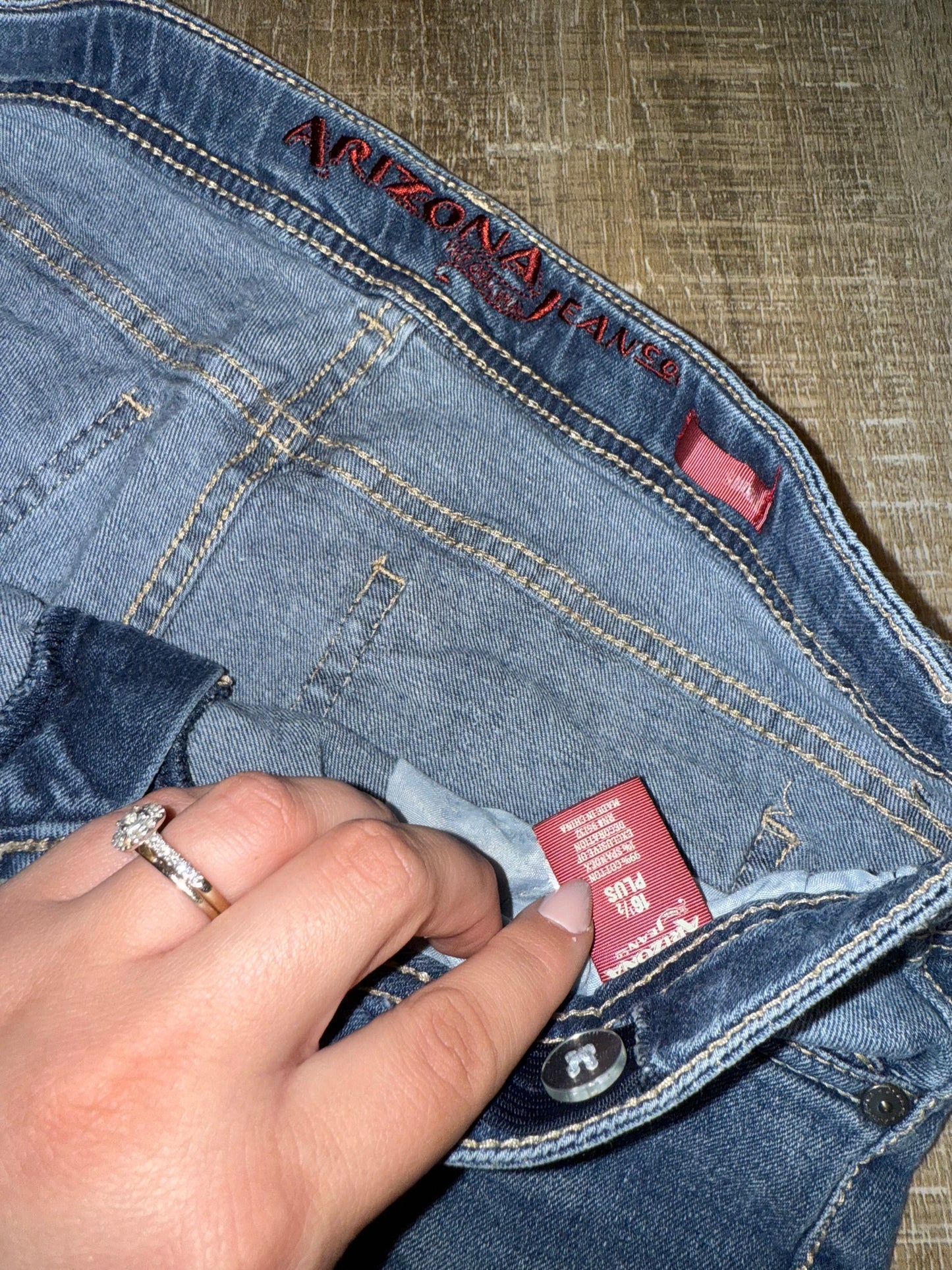 Arizona (16 1/2 Plus Juniors) Slim Fit Denim Jean Shorts