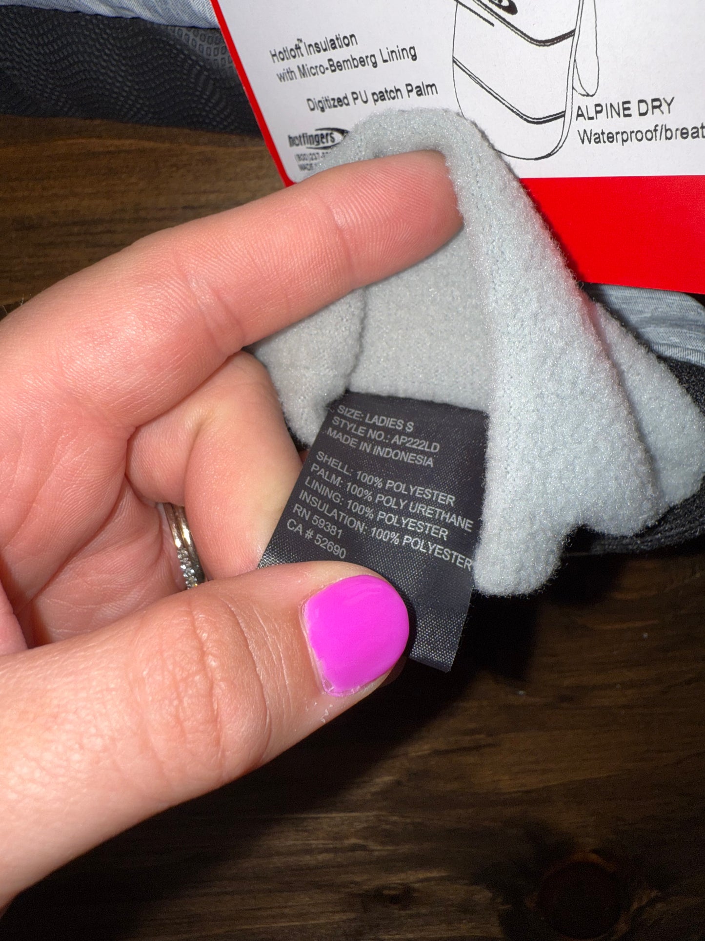 NWT Hotfingers (Ladies Small) Brand New Grey AP222 Flurry ll Mittens