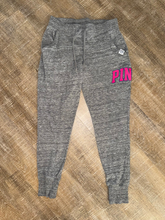 PINK Victoria's Secret (Small) Grey//Pink Lightweight Jogger Sweatpants
