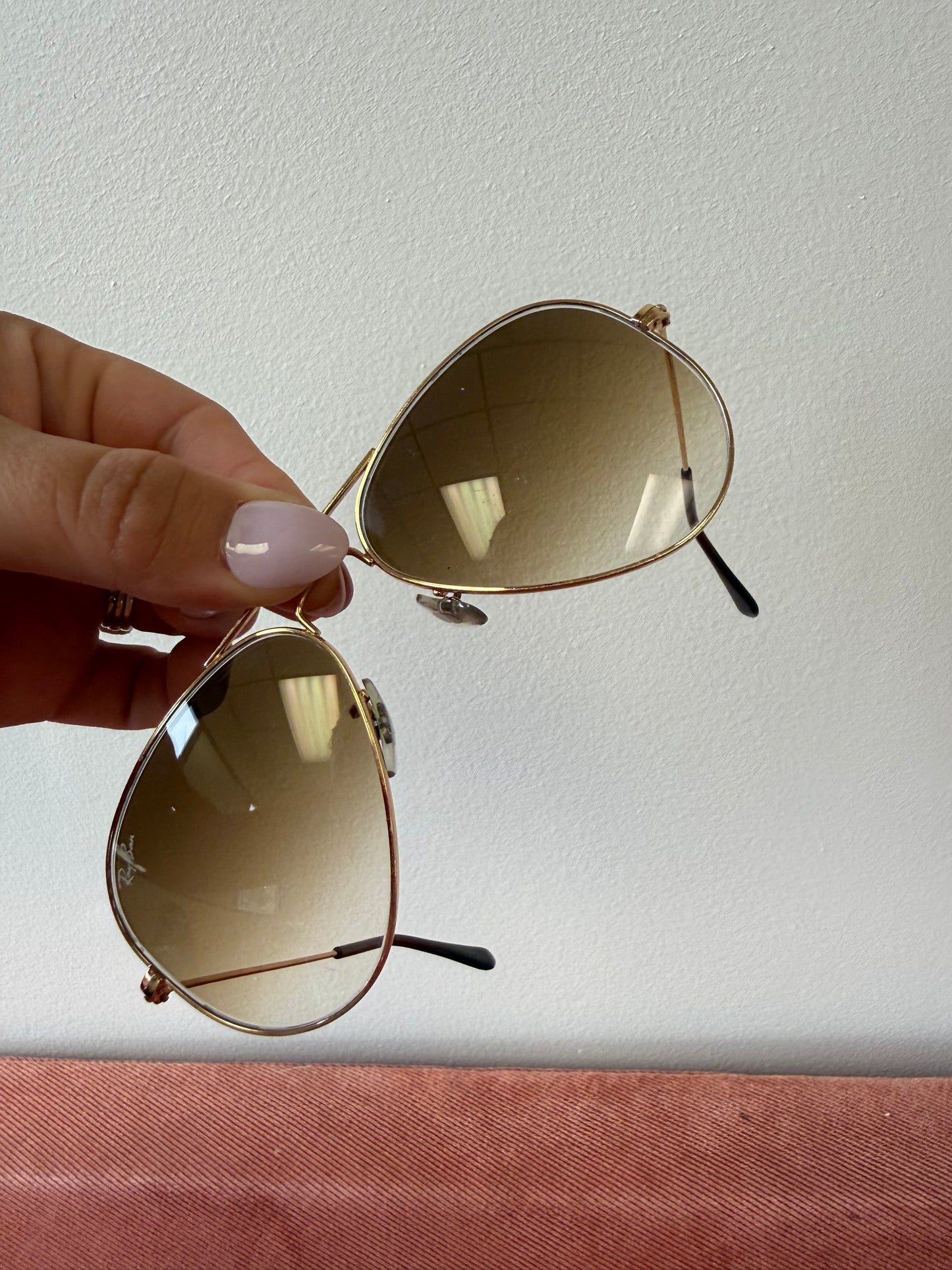 Ray-Ban Gold/Brown Aviator Gradient Sunglasses