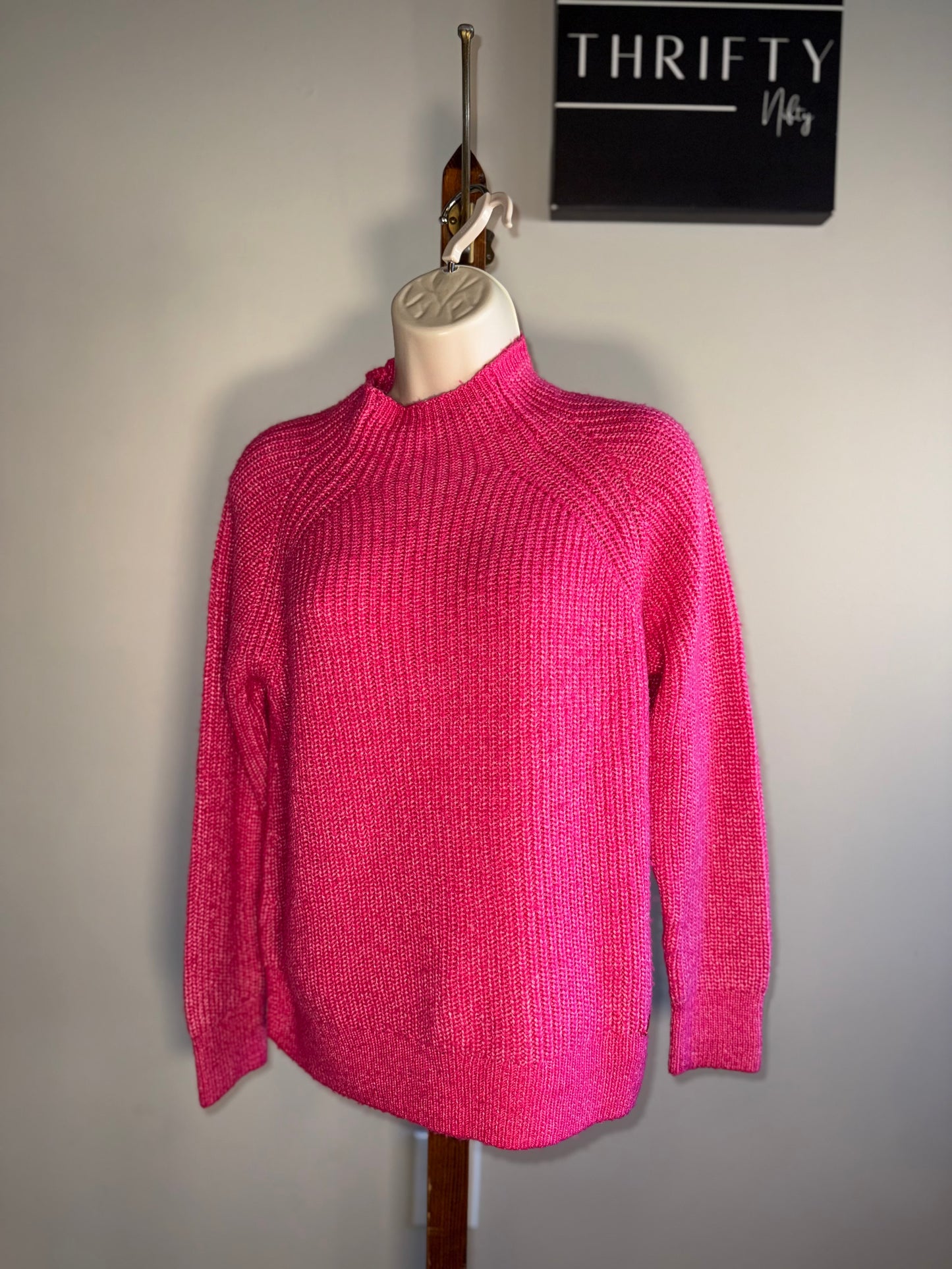 Michael Kors (Large) Hot Pink Knit High Neck Sweater