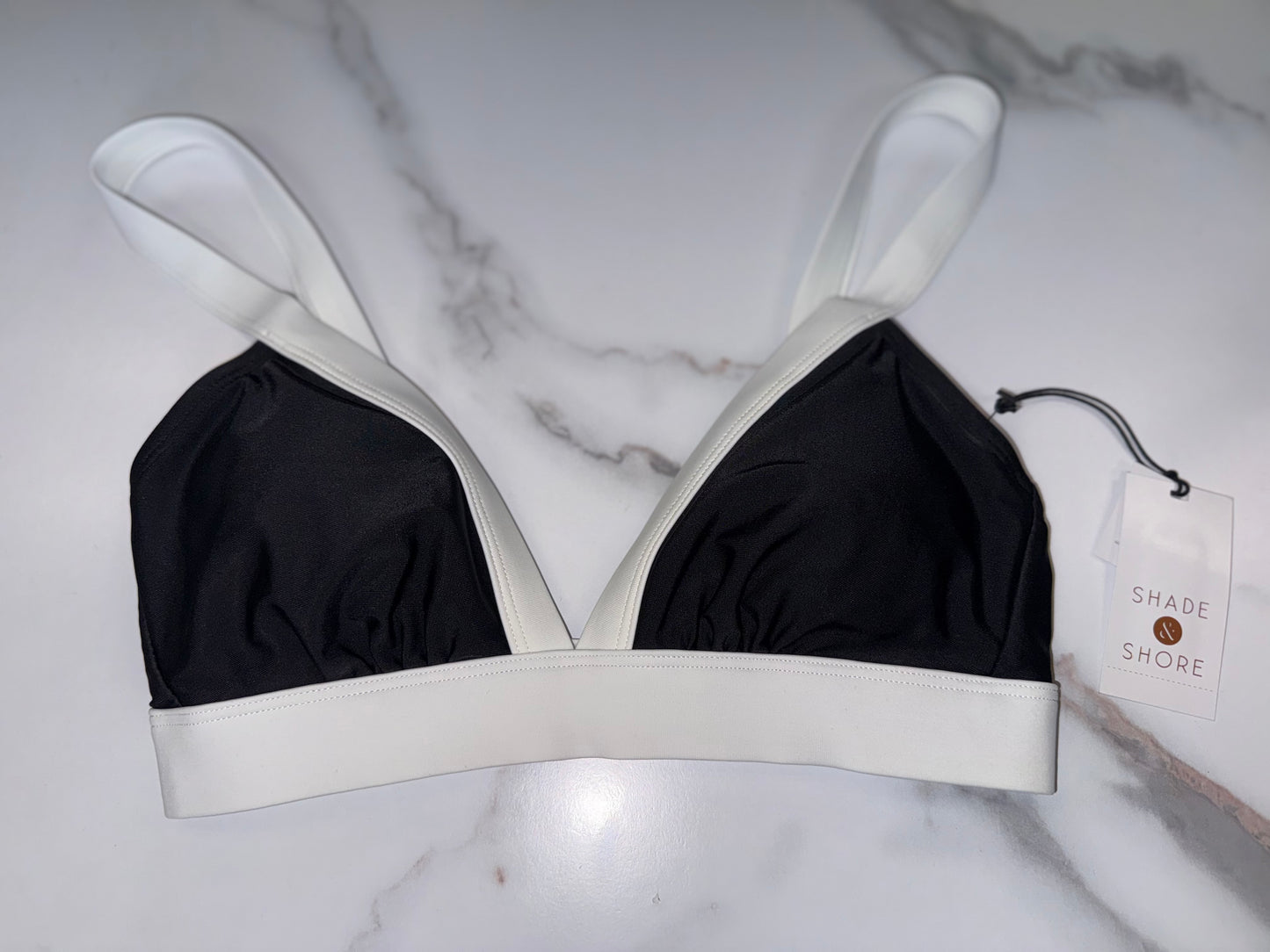 NWT Shade & Shore (XS) Brand New Black & White Bikini Top