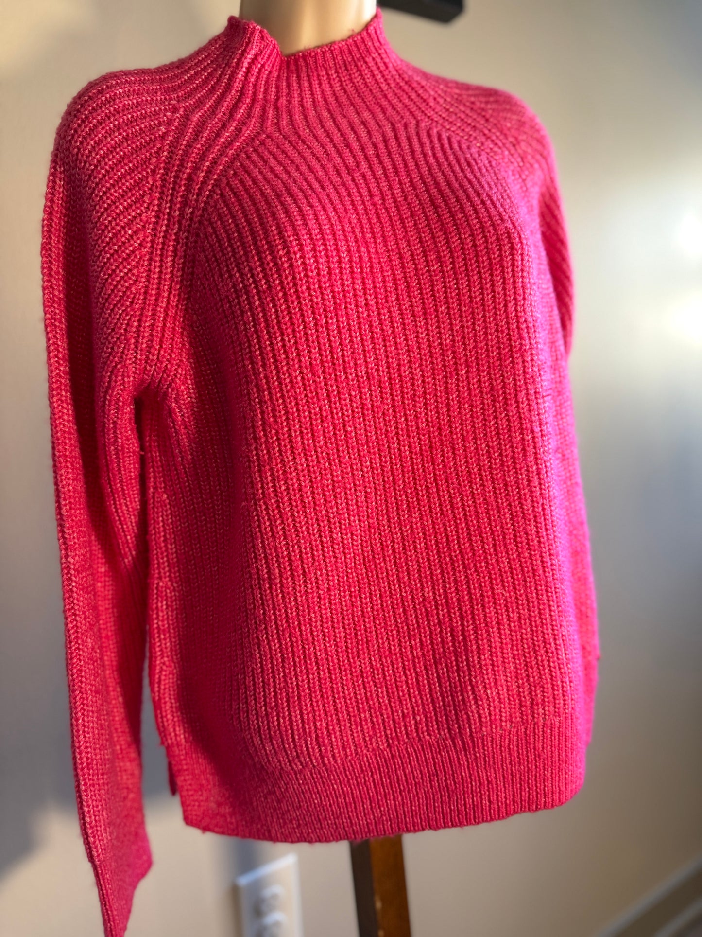 Michael Kors (Large) Hot Pink Knit High Neck Sweater