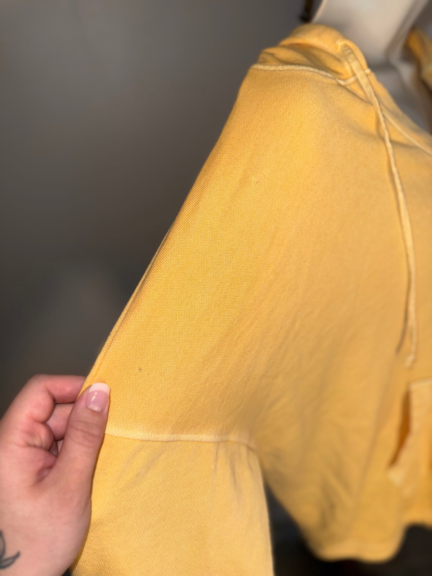 Old Navy (Medium) Yellow V-Neck Hoodie