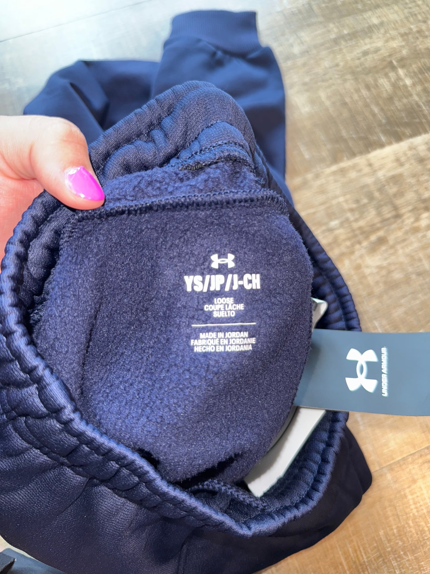 NWT Under Armour (Youth Small) Brand New Navy Blue Jogger Sweatpants