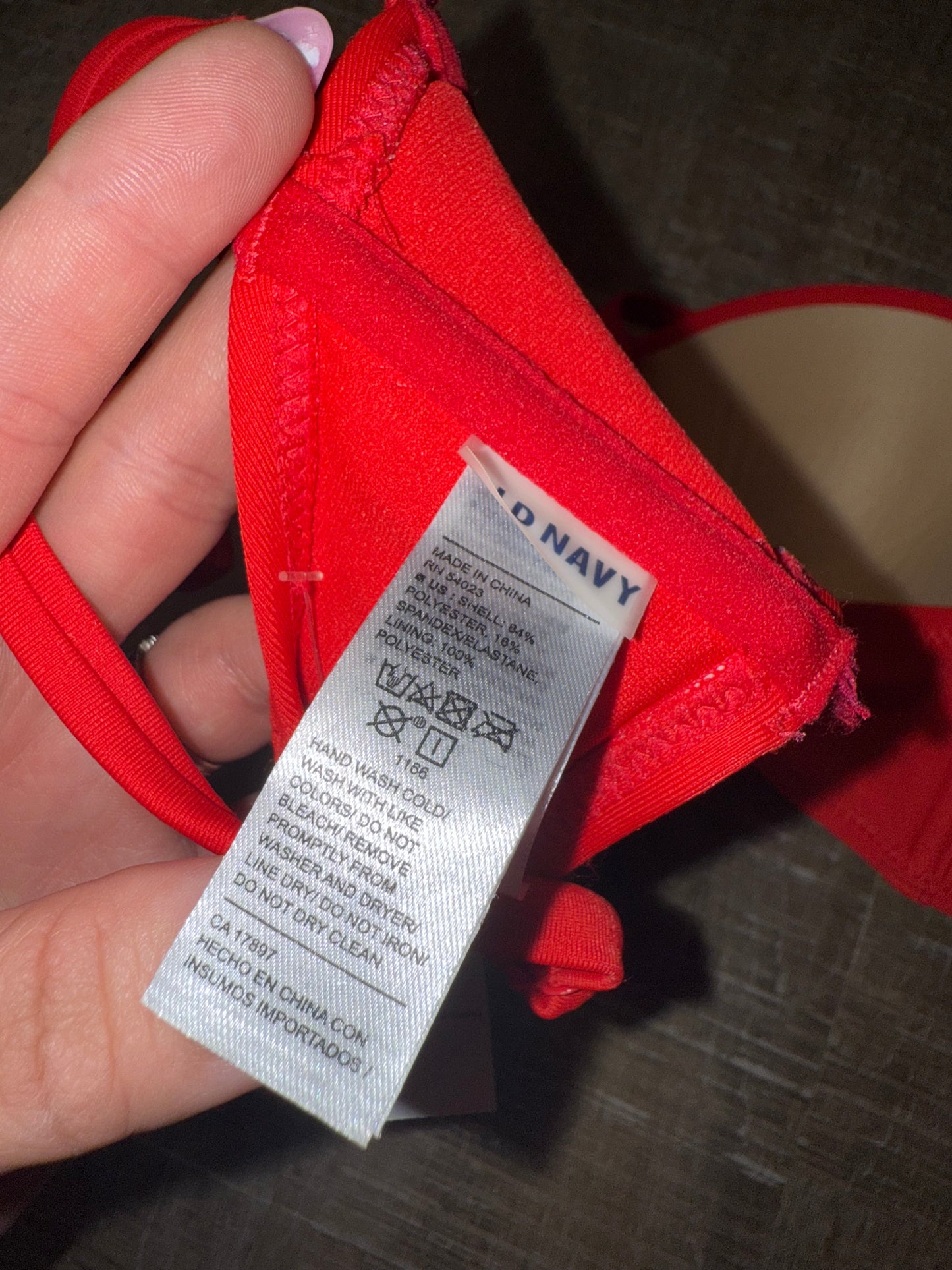 NWT Old Navy (Medium) Brand New Red Padded Bikini Top