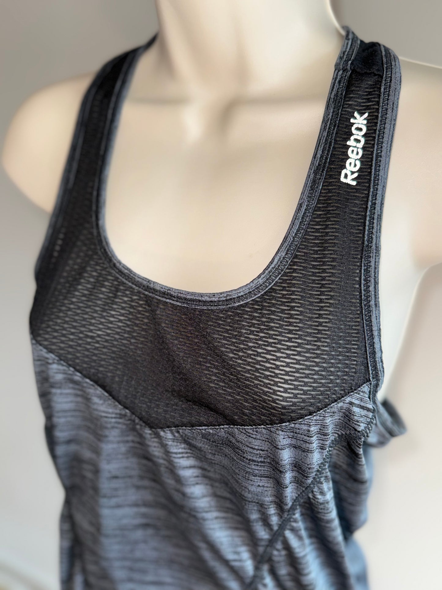 Reebok (Small) Black/Grey Racerback Tank Top