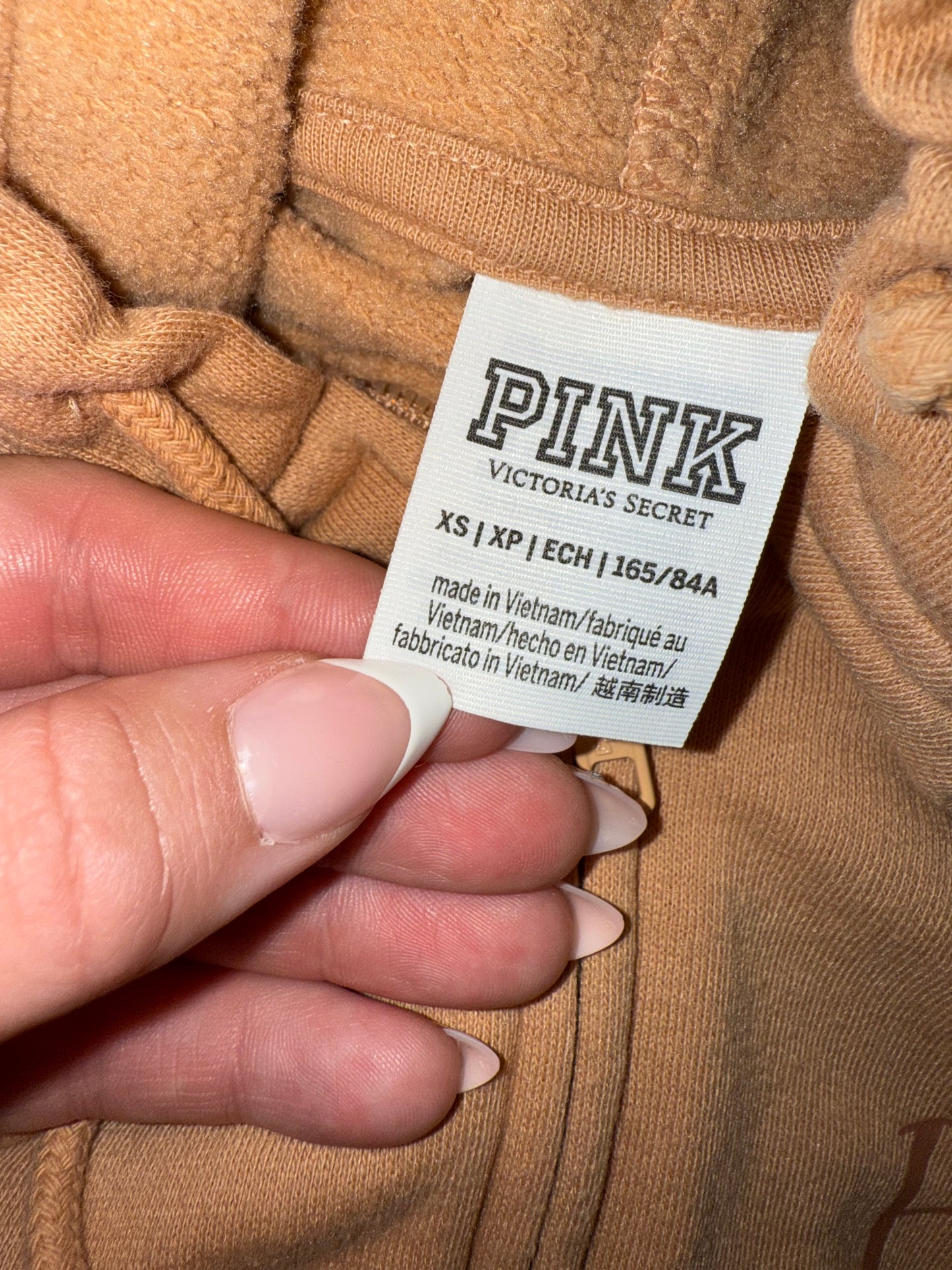 PINK Victoria’s Secret (XS) Tan Full Zip Up Jacket