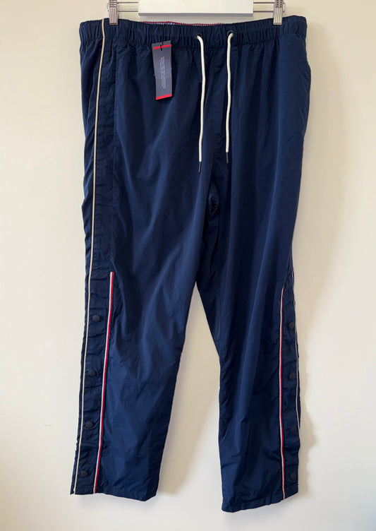 NWT Tommy Hilfiger (XL) Brand New Navy Blue Button Up Track Pants