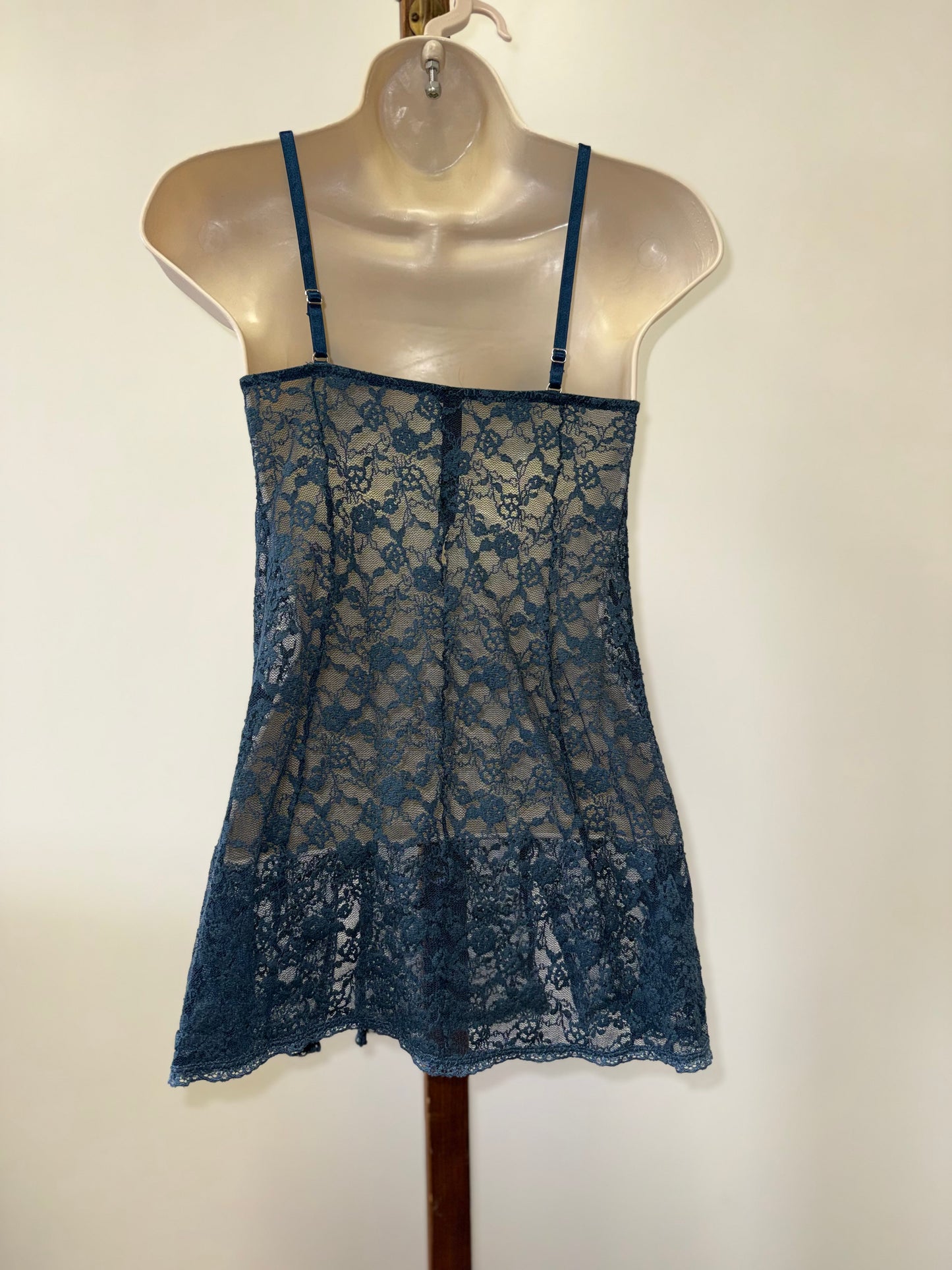 Out From Under By Urban Outfitters (Small) Teal Lace Lingerie Chemise Slip