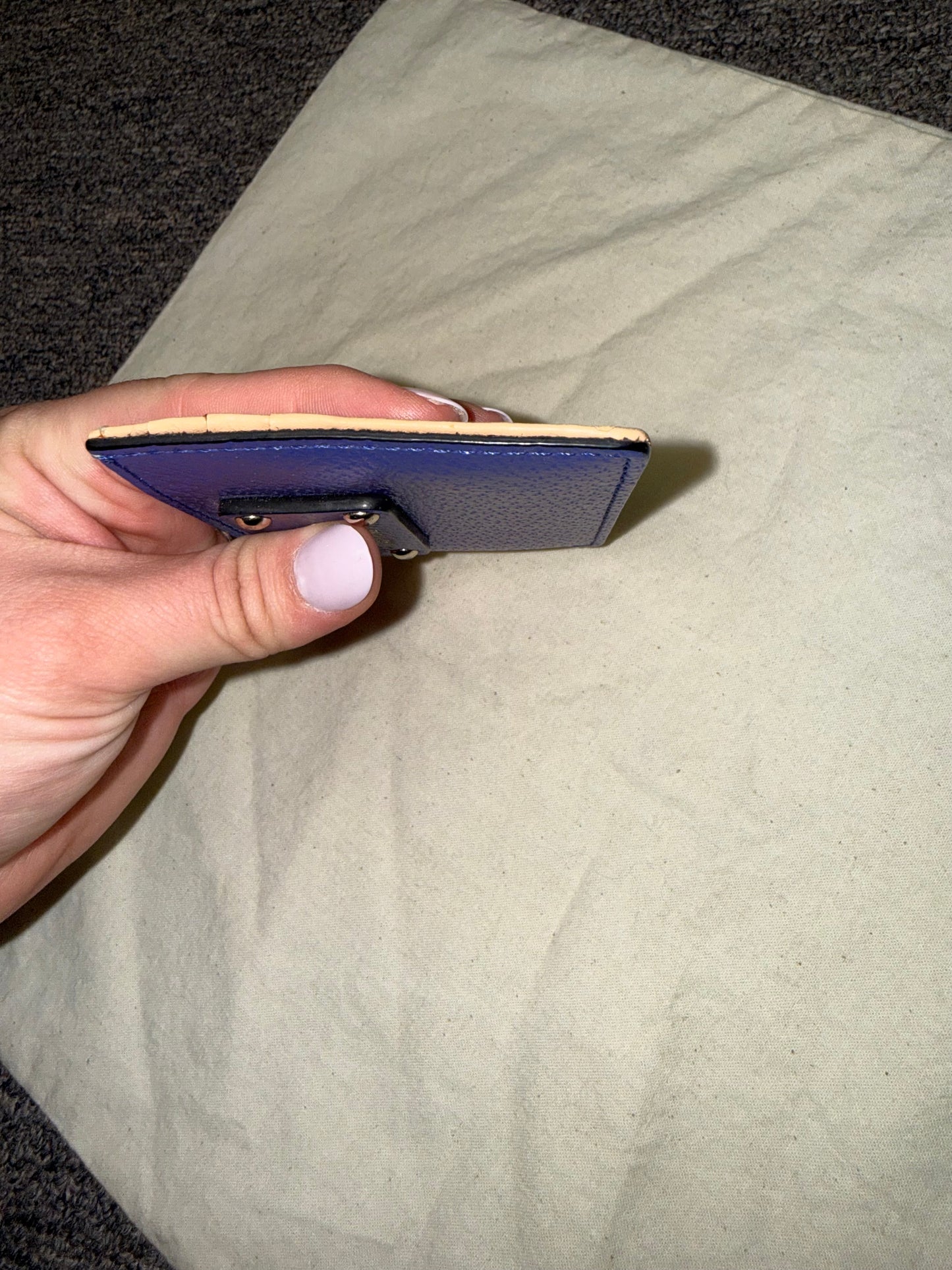 Kate Spade Blue and Tan Card Slot Holder