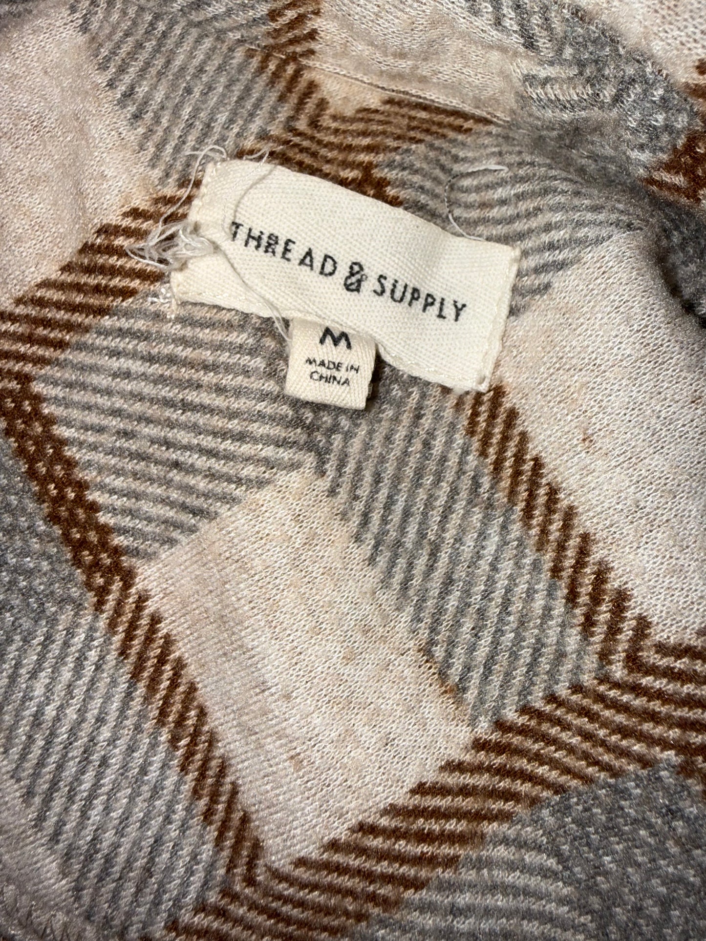 Thread & Supply (Medium) Brown Neutral Plaid Soft Shacket