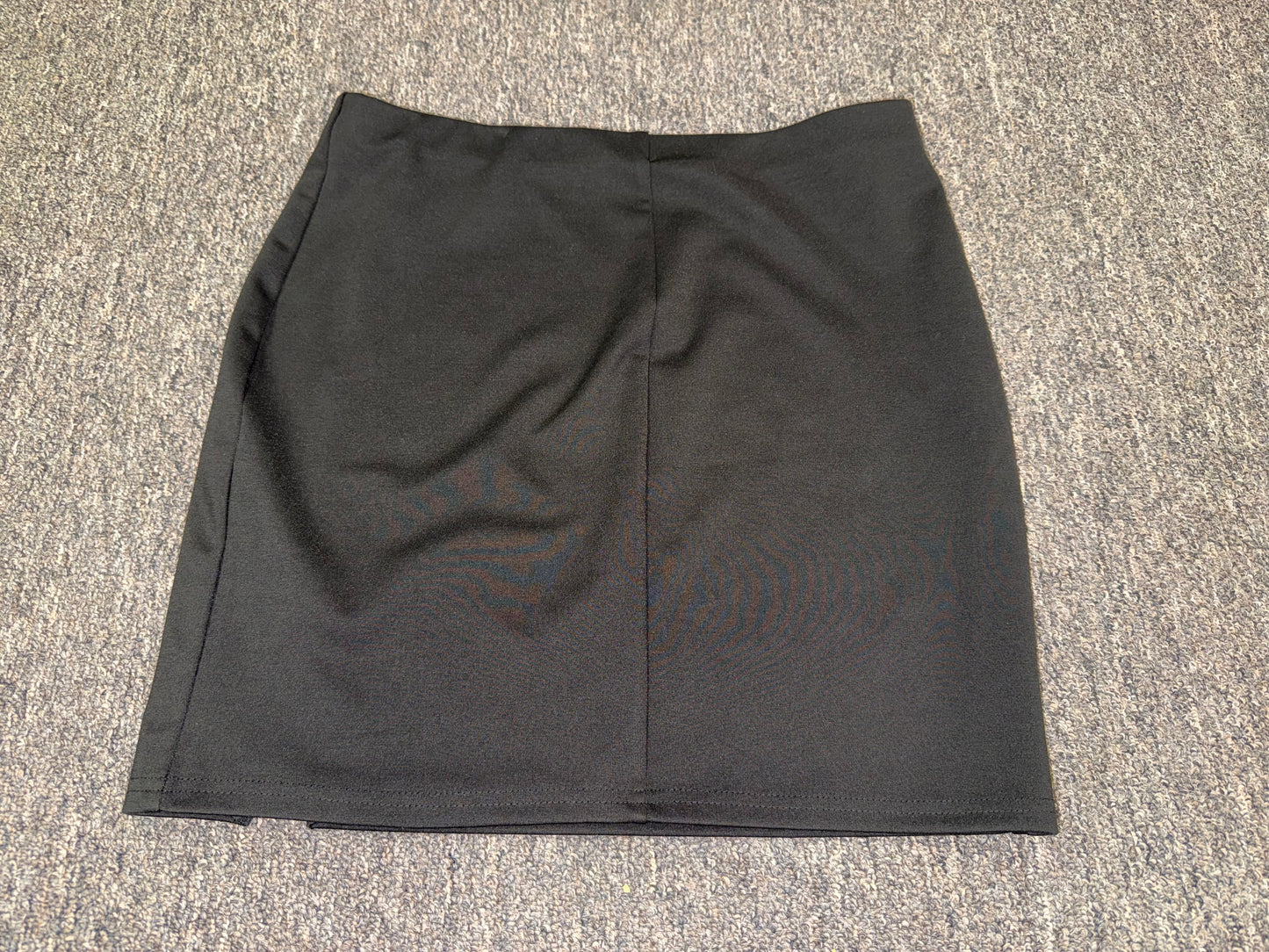 CantonWalker (Large) Black Midi Skirt with Slit