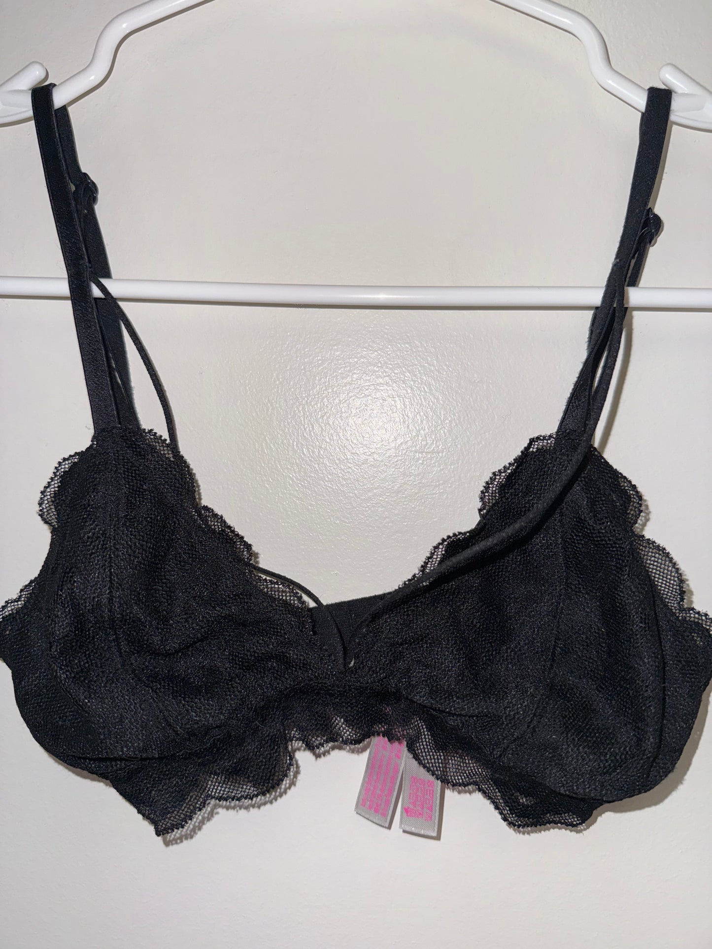 PINK Victoria's Secret (XS) Black Lace Triangle Bralette