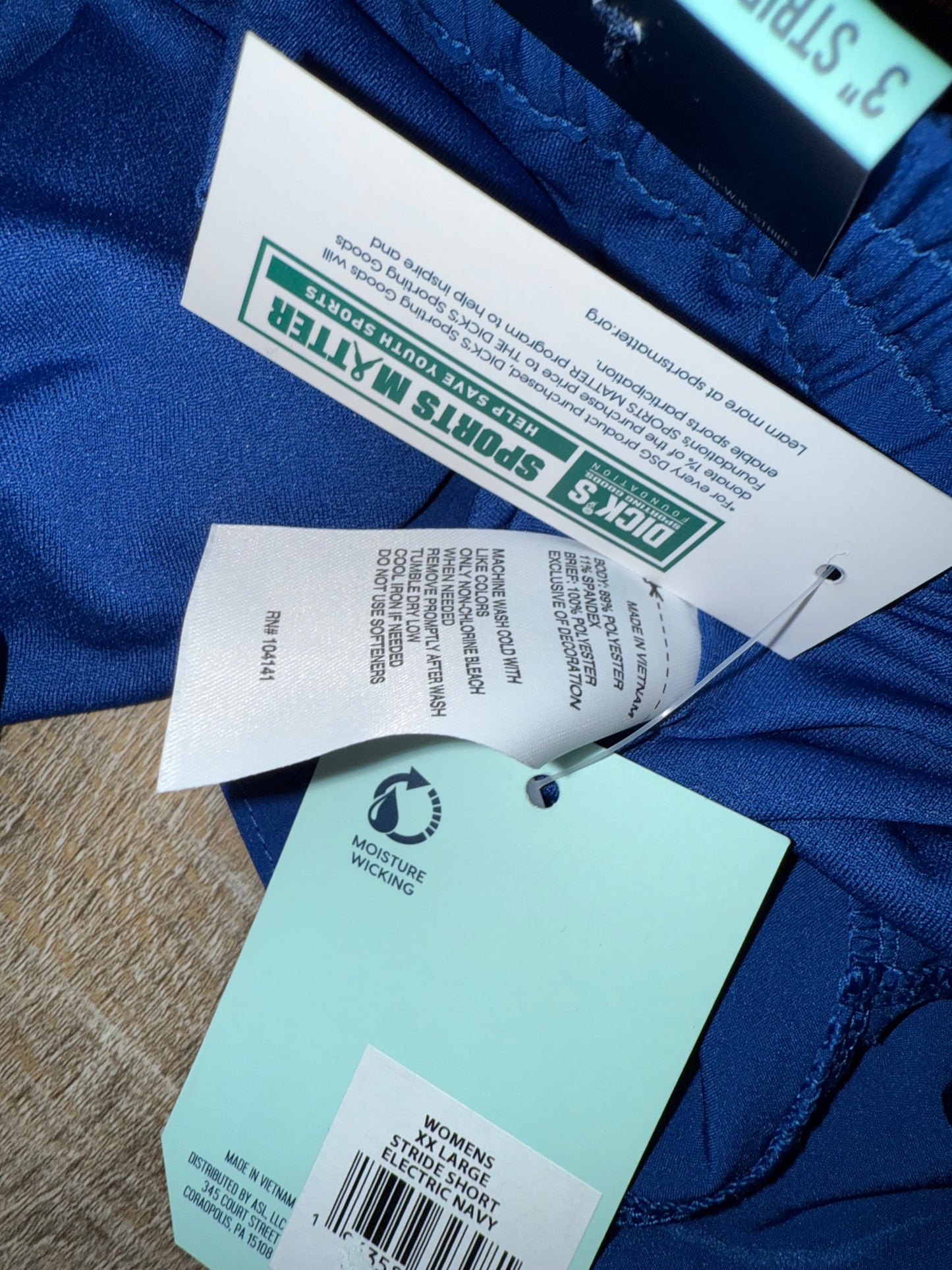 NWT DSG (XXL) Brand New Navy Blue 3" Inseam Athletic Fit Shorts