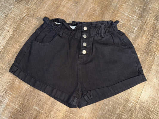 SHEIN (Medium) Black Denim Shorts with Stretchy Waistband