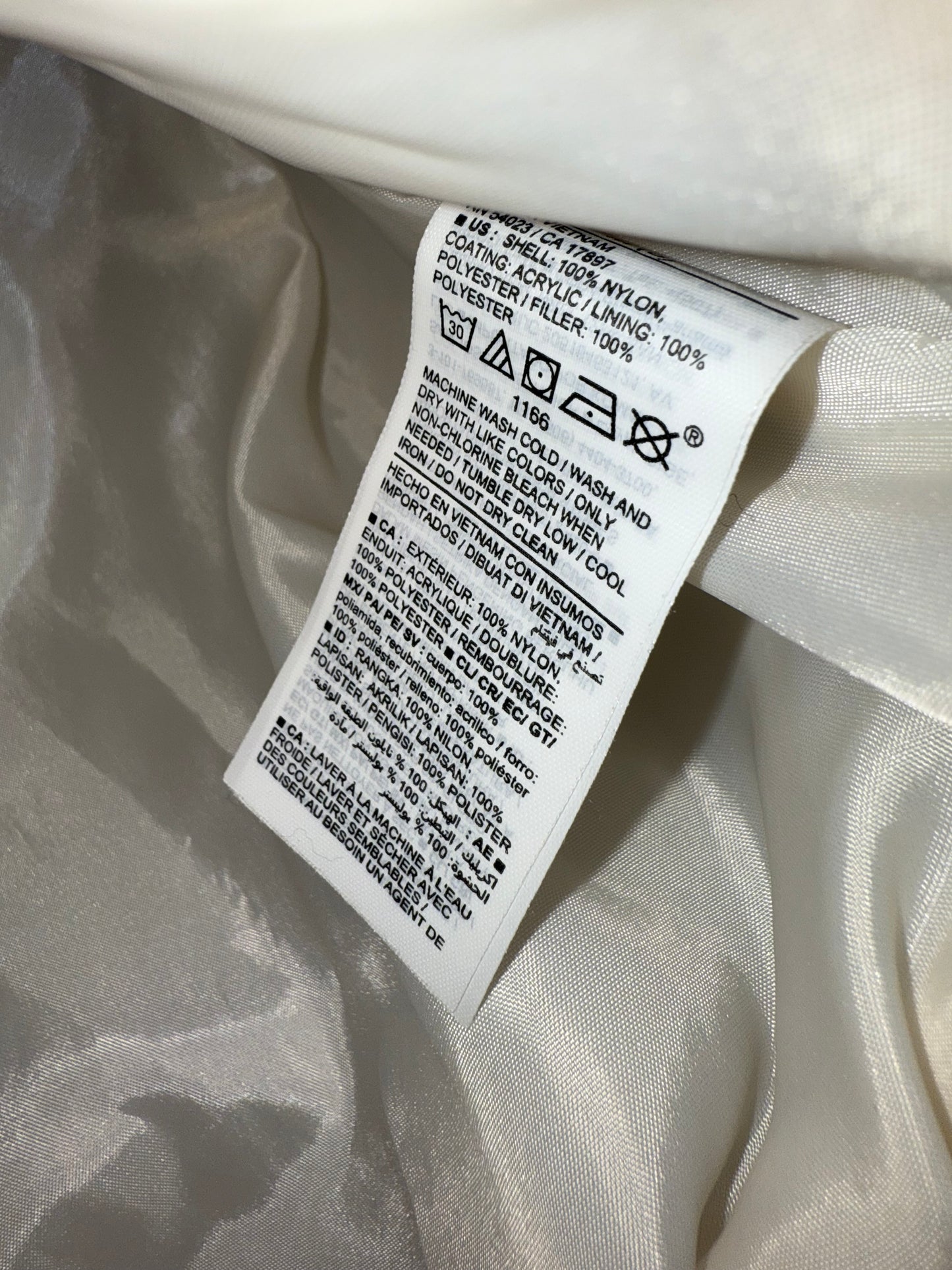 Old Navy (Medium) Cream Zip Up Puffer Vest