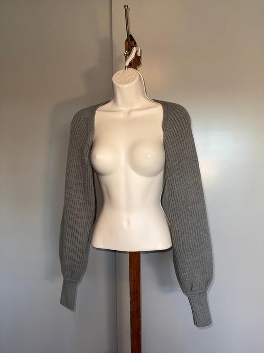 NWT HYFVE (Small) Brand New Grey Shrug Shoulder Sweater Cardigan