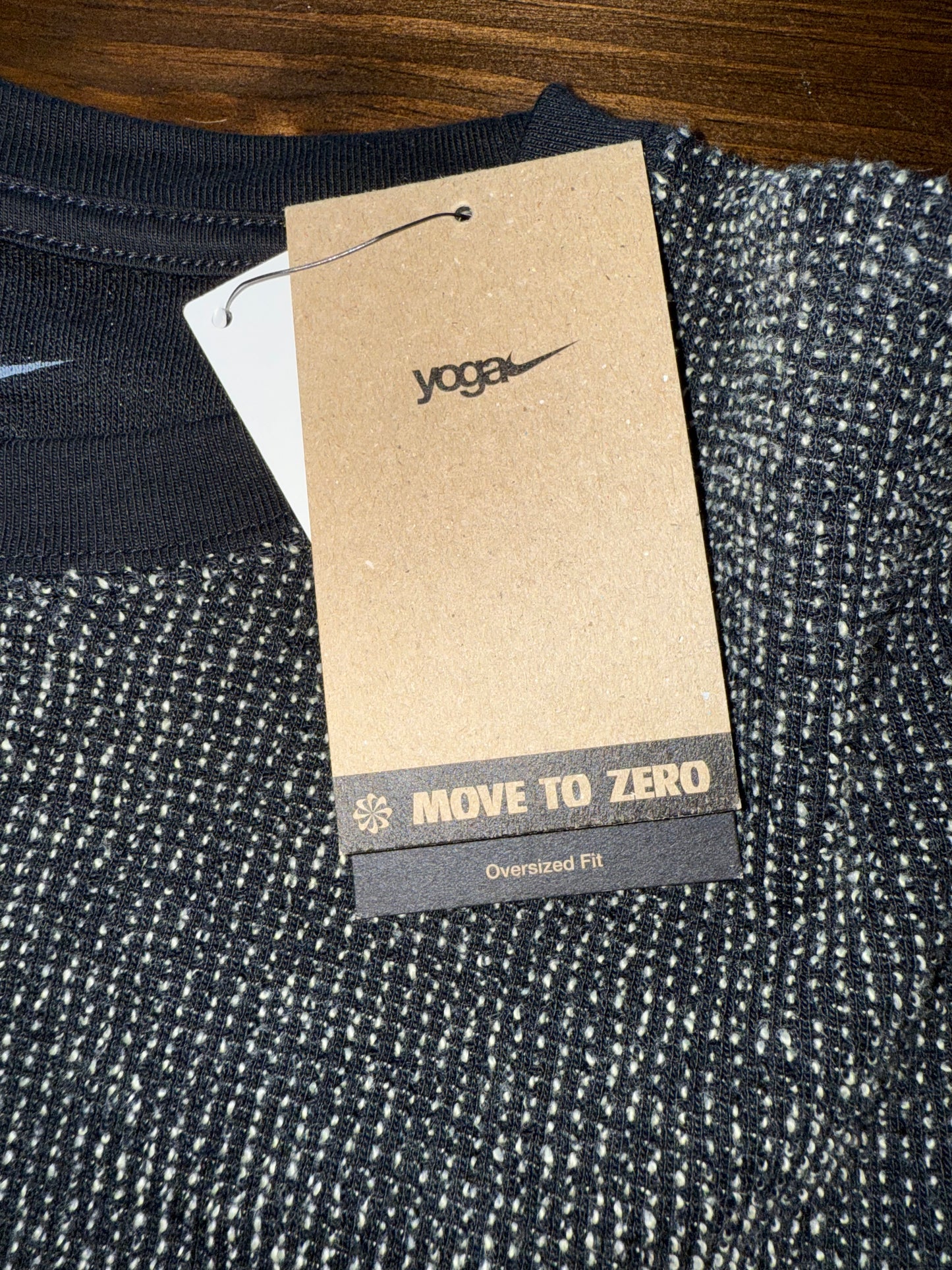 NWT Nike Yoga (Medium) Brand New Black/Grey Knit Cropped Crewneck Sweatshirt