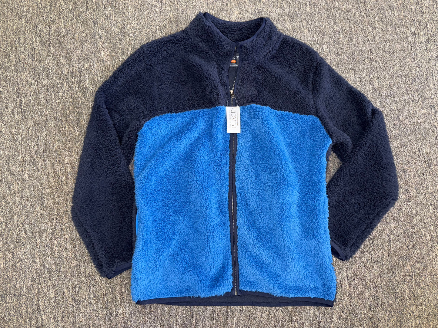 NWT Children's Place (XL) Brand New Blue Full Zip Up Soft Fuzzy Jacket