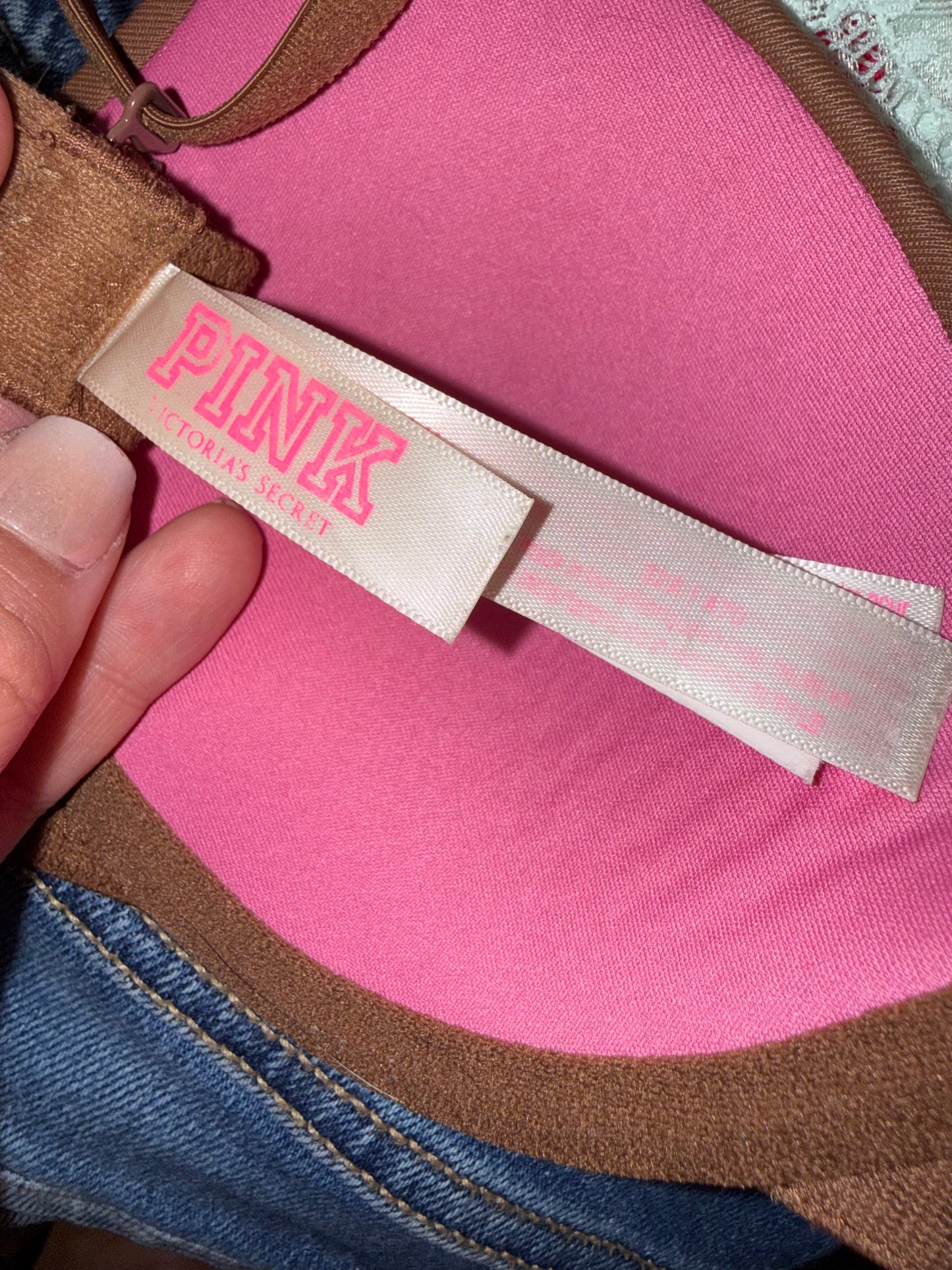 PINK Victoria's Secret (32A) Brown Wear Everywhere T-Shirt Lightly Lined Bra
