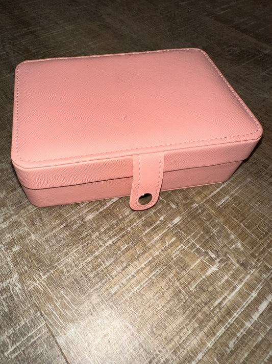 Small Travel Sized Pink Rectangular Jewelry Box