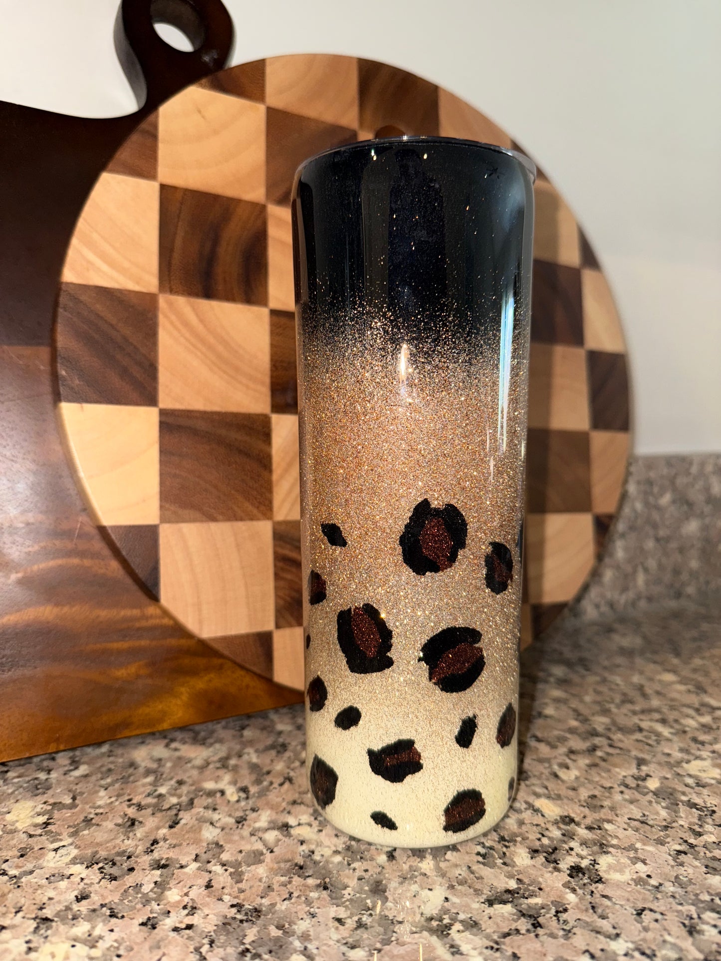 Handmade Glitter & Cheetah Tumbler by Be Rooted