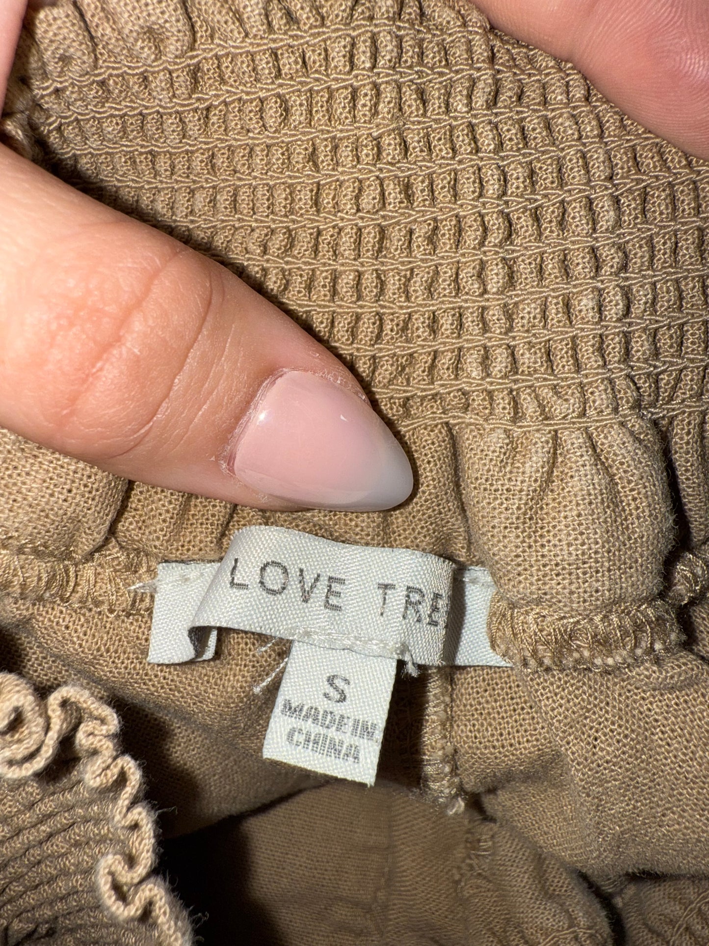 Love Tree (Small) Brown Linen Jogger Pants