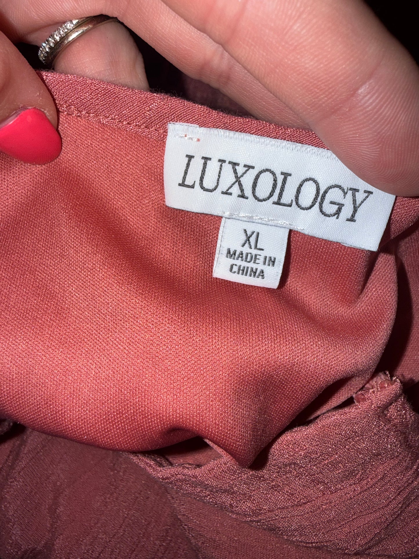 Luxology (XL) Pink Maxi Dress with Smocked Waist