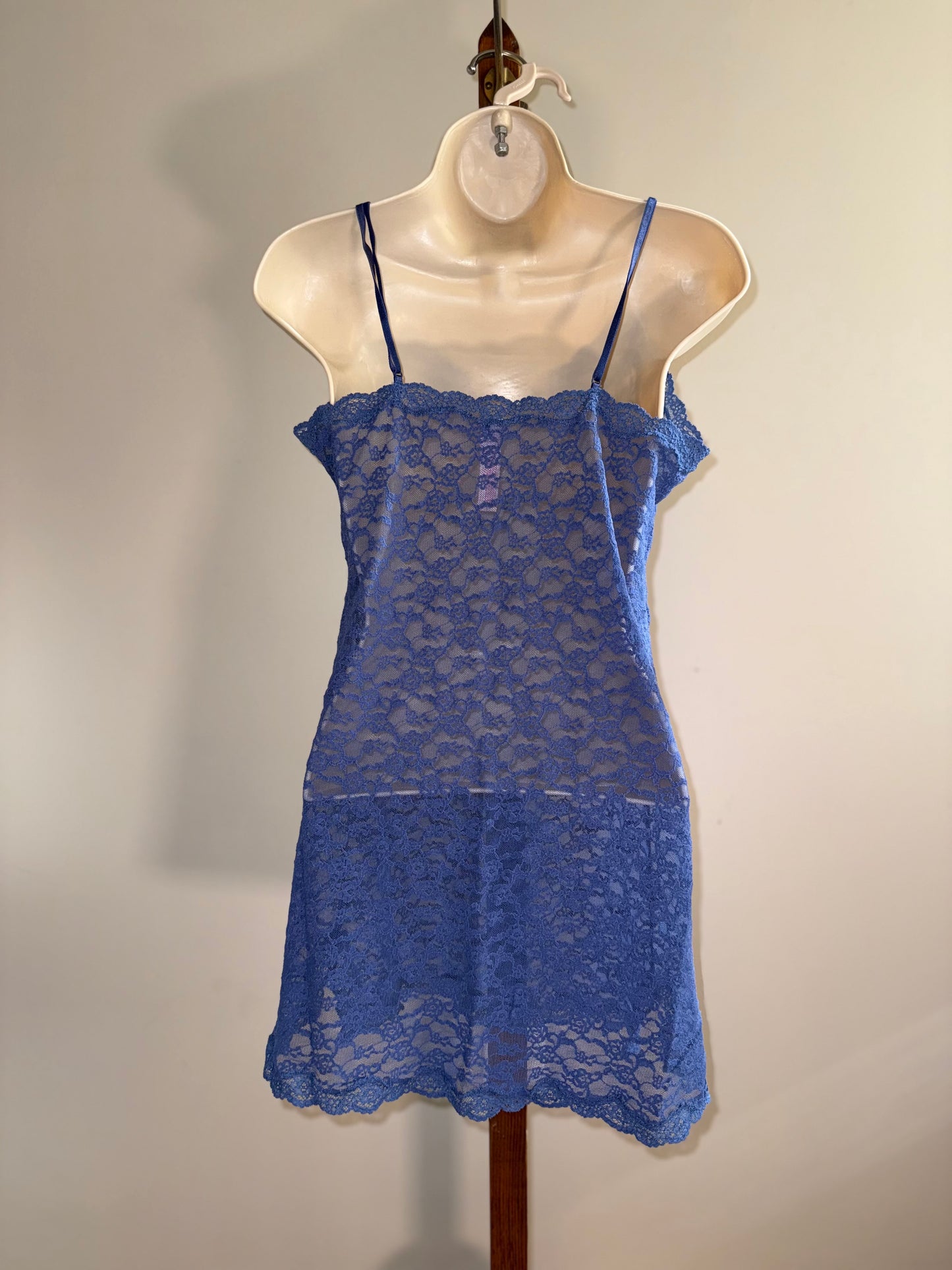 Victoria's Secret (Large) Blue Lace Chemise Slip