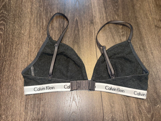 Calvin Klein (Medium) Grey Lightweight Bra with Logo Band