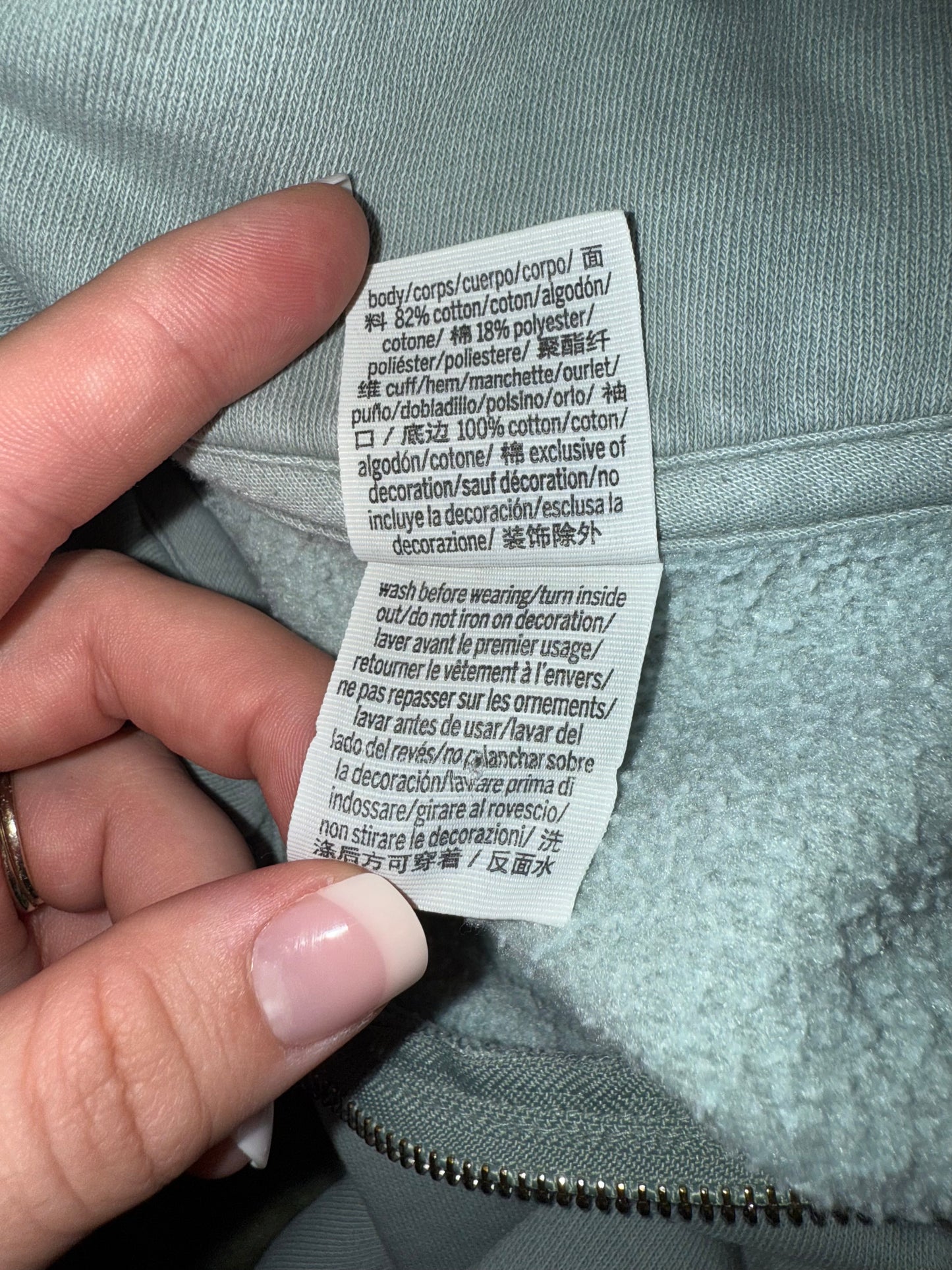 PINK Victoria's Secret (Small) Light Blue 3/4 Zip Up Cropped Sweatshirt