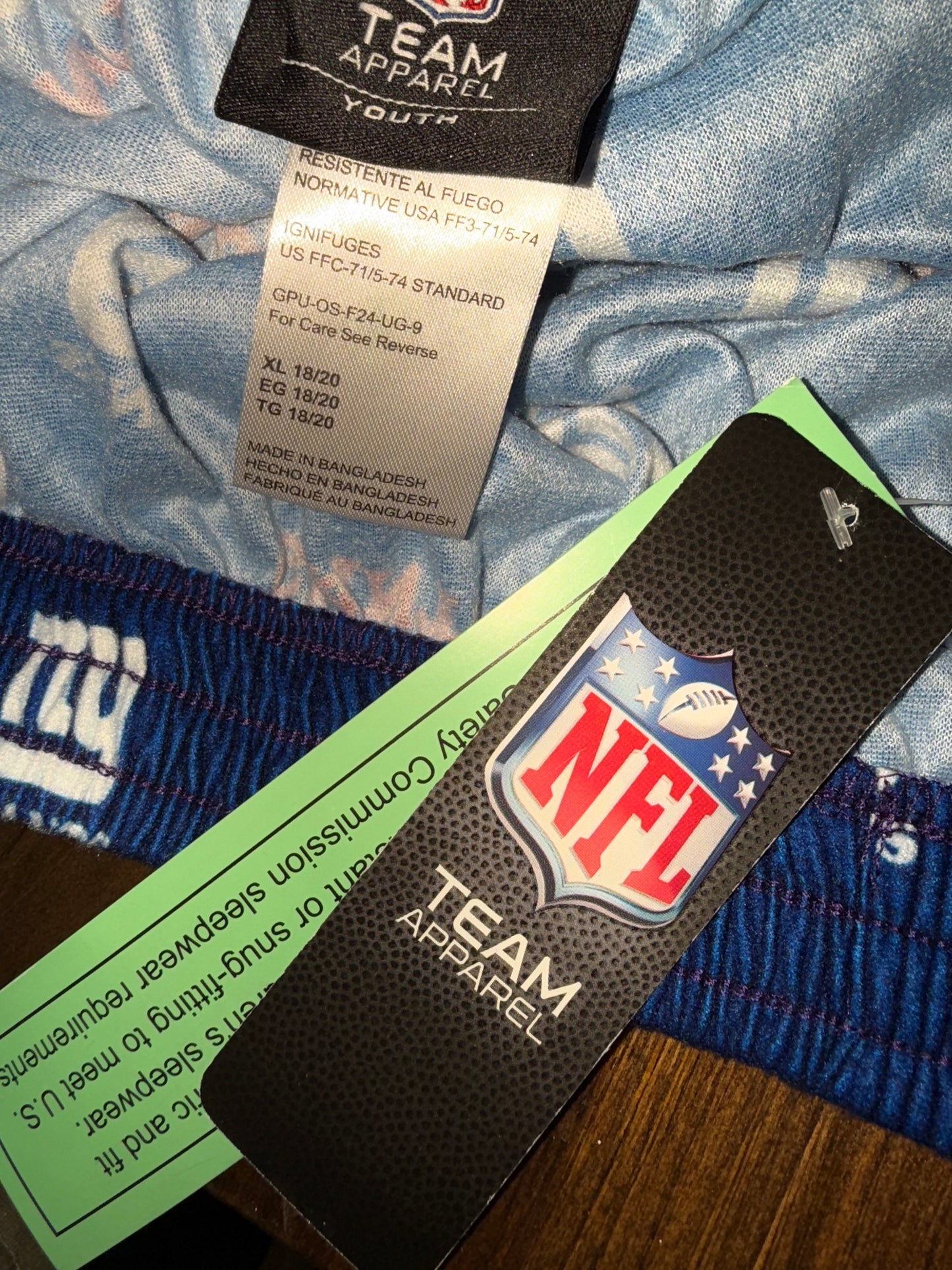 NWT NFL Team Apparel (Youth XL) Brand New NY Giants PJ Pants