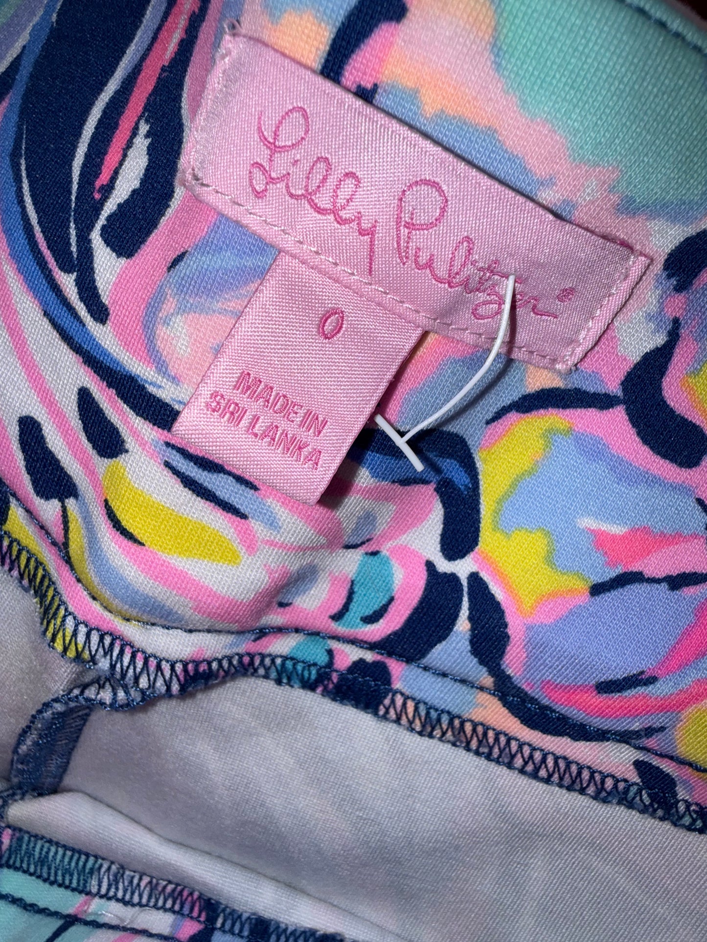 Lilly Pulitzer (0) Navy Blue with Colorful Pastel Floral Shorts