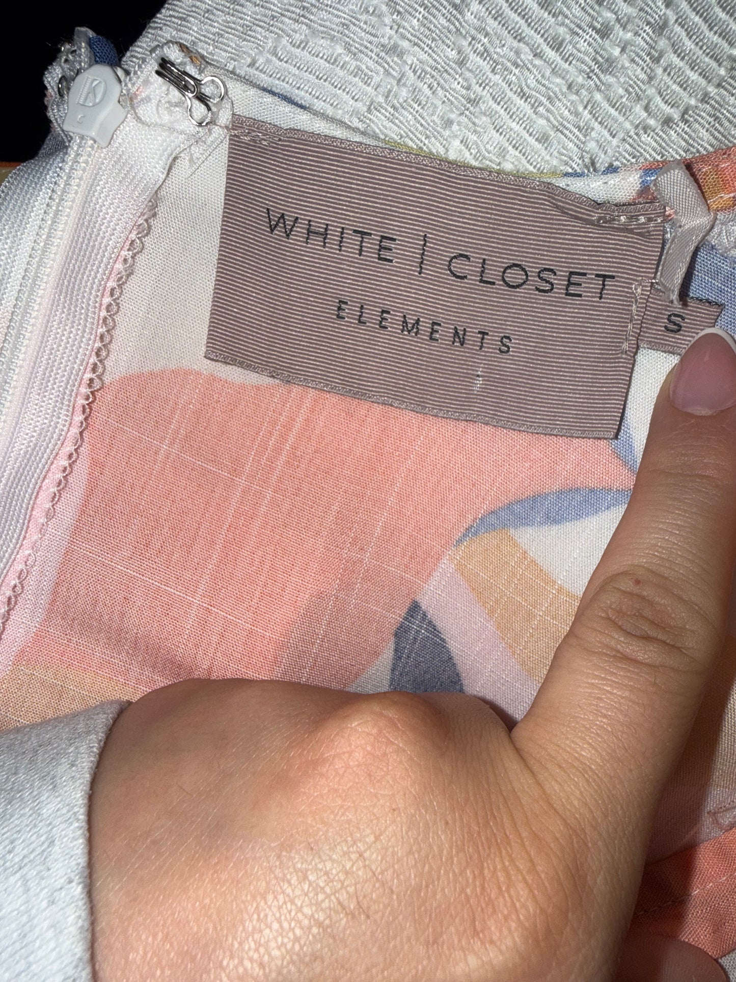 NWT White Closet Elements (Small) Brand New Colorful Abstract Maxi Flowy Dress