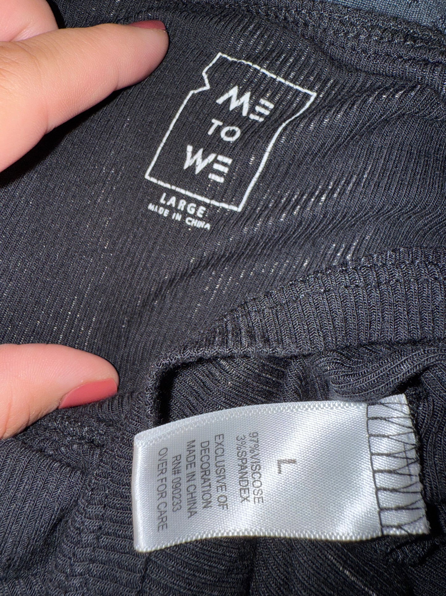 Me To We (Large) PacSun Black Ribbed Tank Top