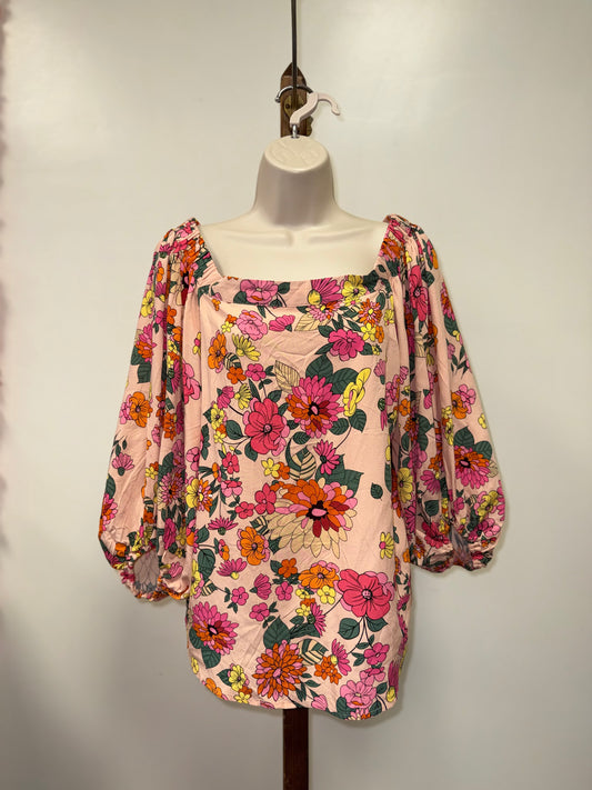 NWT Nic & Lou (Small) Brand New Pink Floral Off-The-Shoulder Blouse