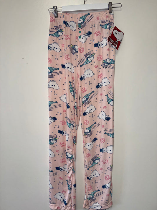 NWT Peanuts (Small) Brand New Pink Snowmen Christmas PJ Pants