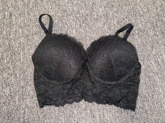H&M (34D) Black Lace Padded Bra