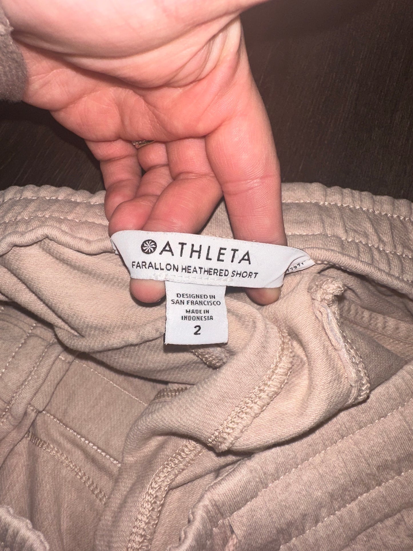 Athleta (2) Light Pink Farallon Heathered Sweat Shorts