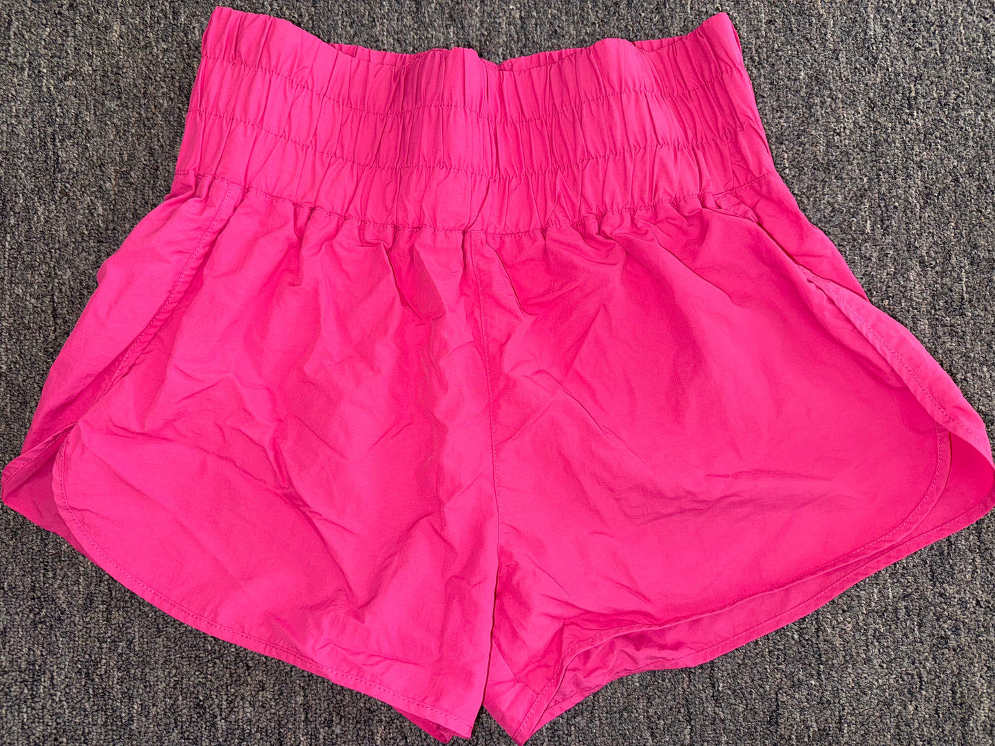Zenana (XL) Hot Pink Windbreaker Shorts with Smocked Waist