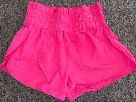 Zenana (XL) Hot Pink Windbreaker Shorts with Smocked Waist